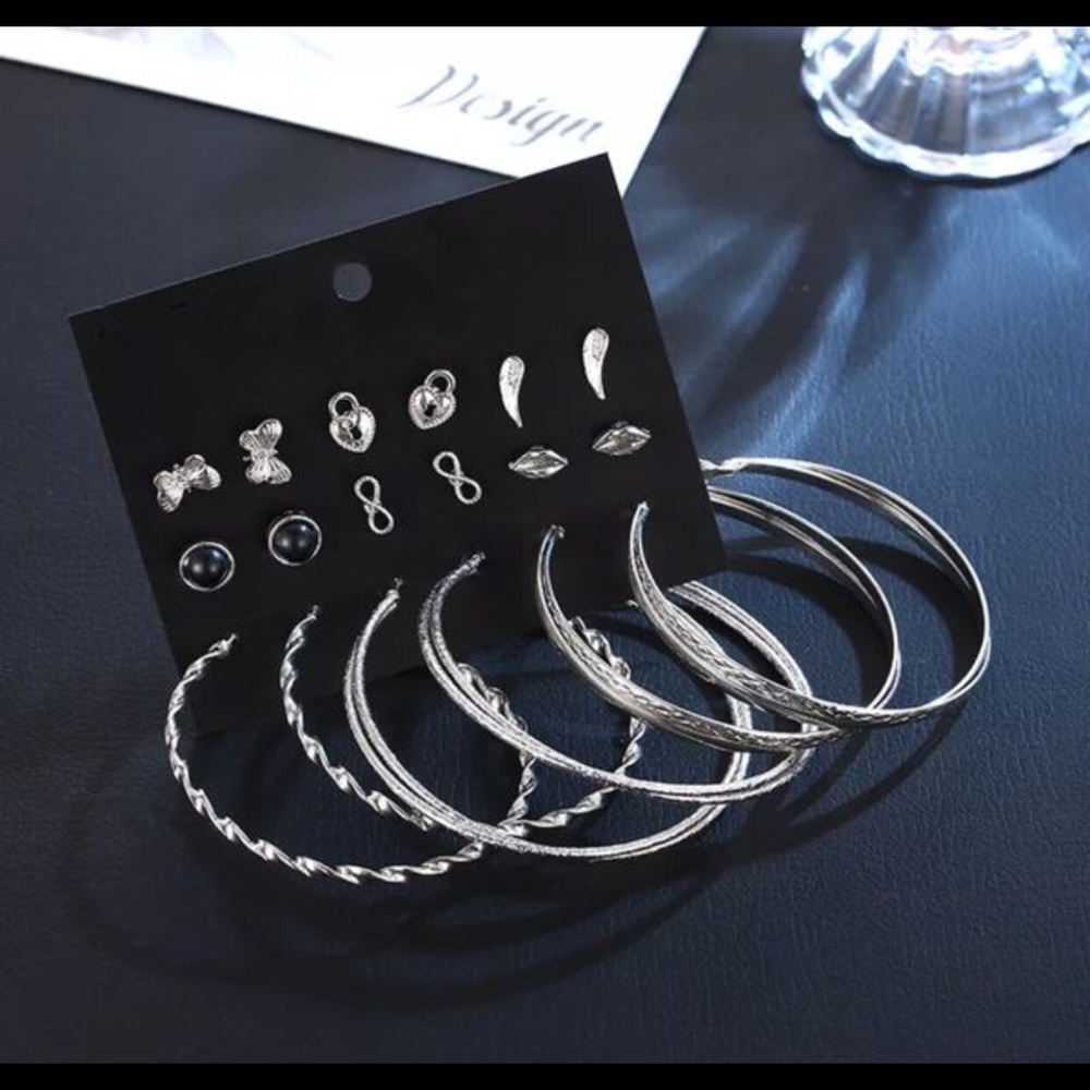 9 Pairs Fashion Jewelry Earrings